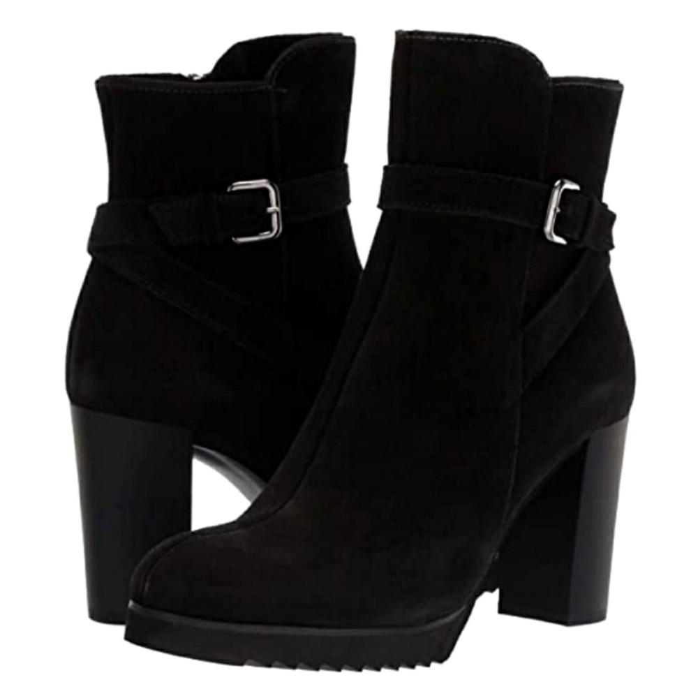La CANADIENNE Meadow Black Suede Heeled Boots‎